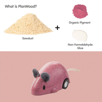 PlanToys Rückziehmaus (1 Stück) - Heldenspielzeug