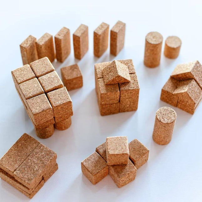 Korkino Bauklötze aus Kork – 44-teiliges nachhaltiges Bauset