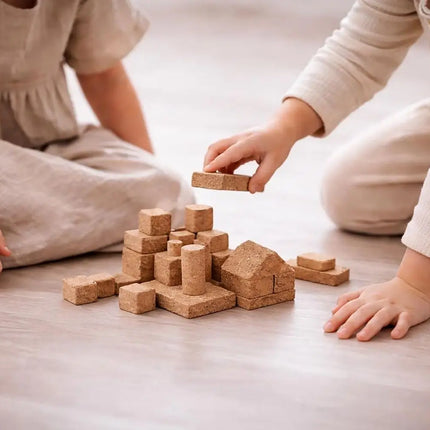 Korkino Bauklötze aus Kork – 44-teiliges nachhaltiges Bauset