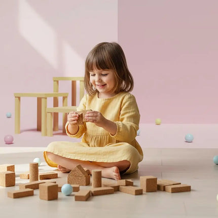 Korkino Bauklötze aus Kork – 44-teiliges nachhaltiges Bauset