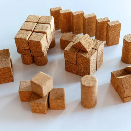 Korkino Bauklötze aus Kork – 44-teiliges nachhaltiges Bauset