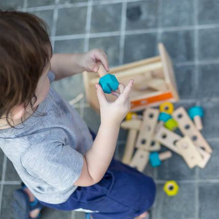 PlanToys Werkzeugkasten Roboter Holz - Heldenspielzeug