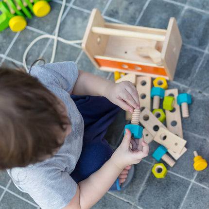 PlanToys Werkzeugkasten Roboter Holz - Heldenspielzeug