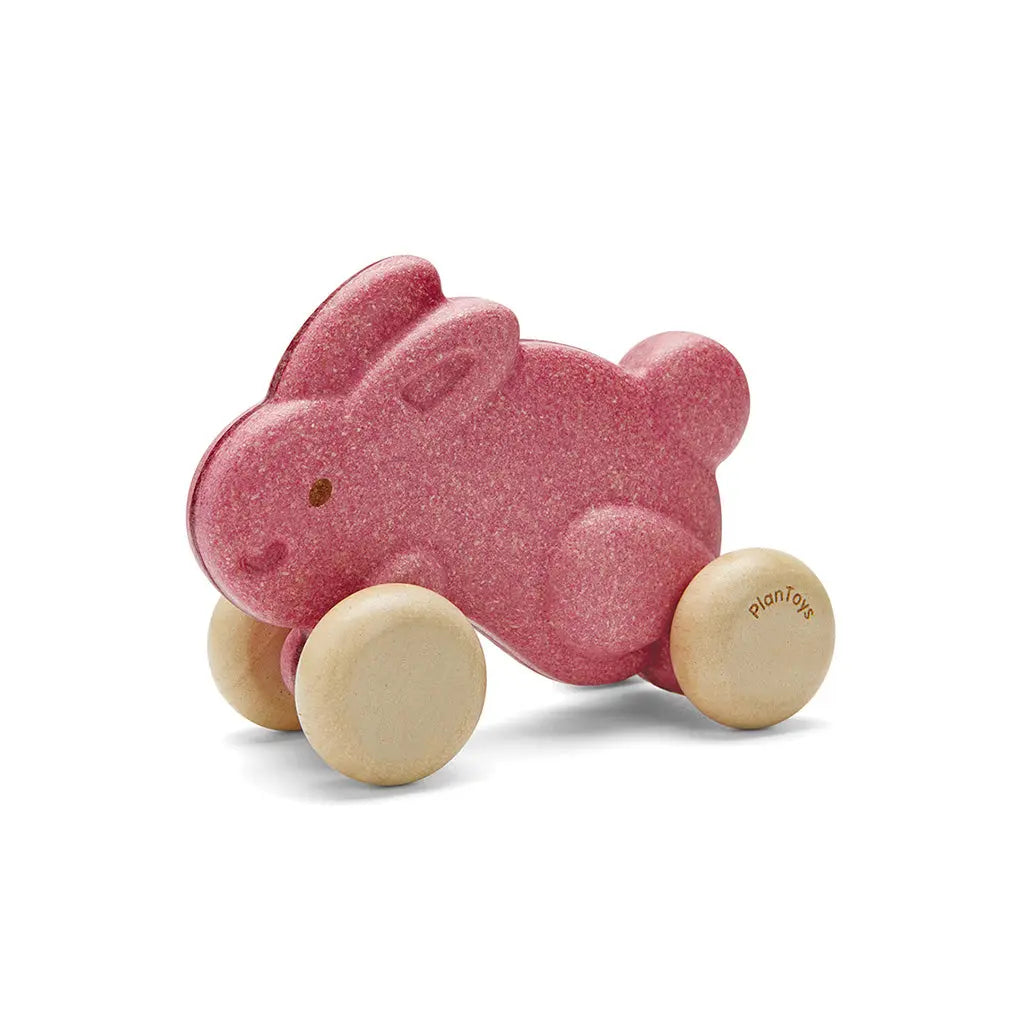 PlanToys Hase auf Rädern Schiebetier aus Holz - Heldenspielzeug