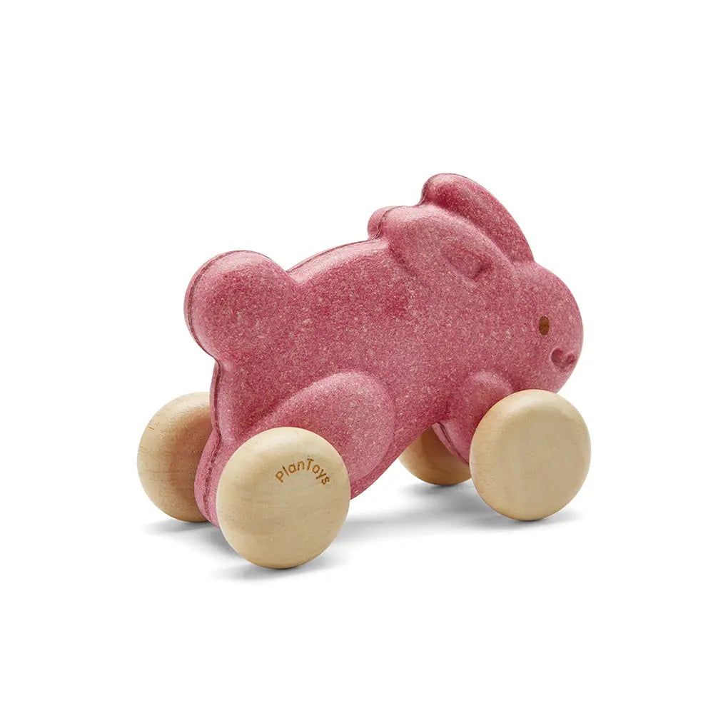 PlanToys Hase auf Rädern Schiebetier aus Holz - Heldenspielzeug