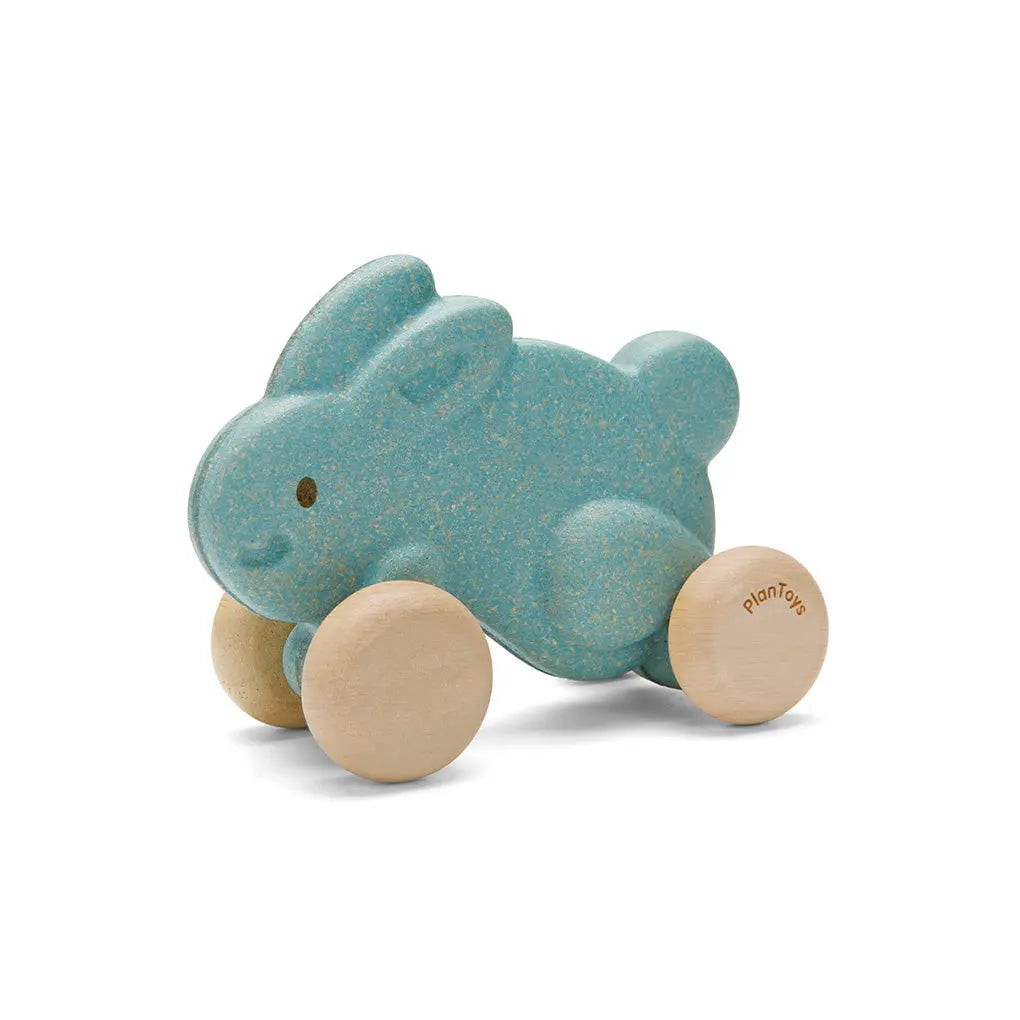PlanToys Hase auf Rädern Schiebetier aus Holz - Heldenspielzeug