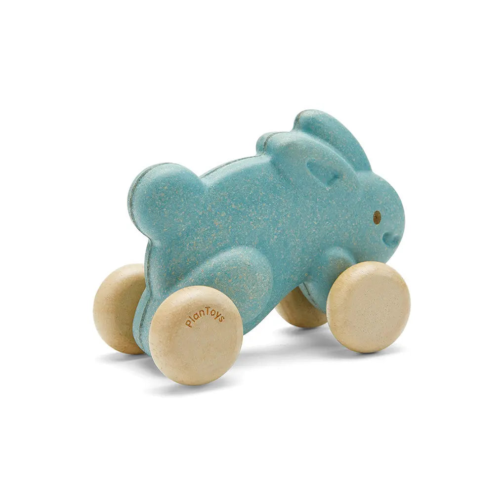 PlanToys Hase auf Rädern Schiebetier aus Holz - Heldenspielzeug