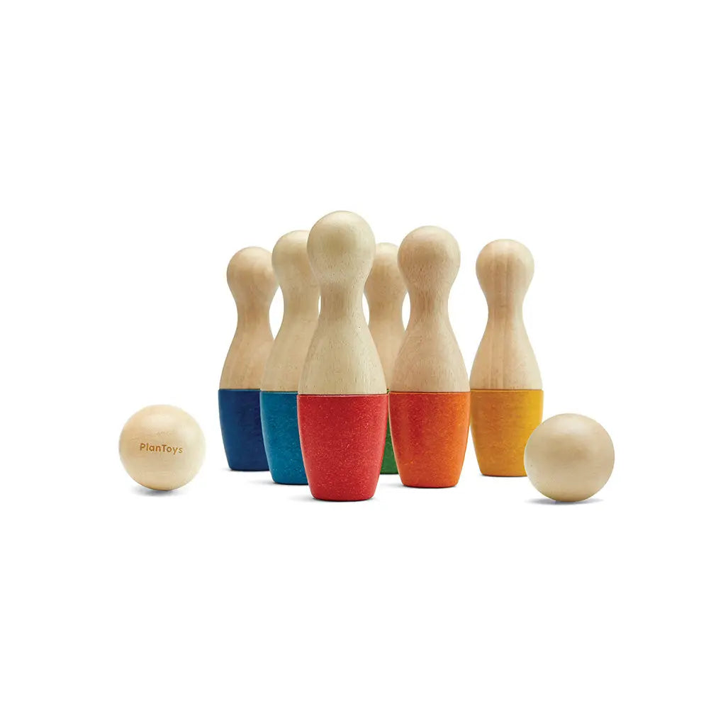 PlanToys Kinder Bowling Set aus Holz - Heldenspielzeug
