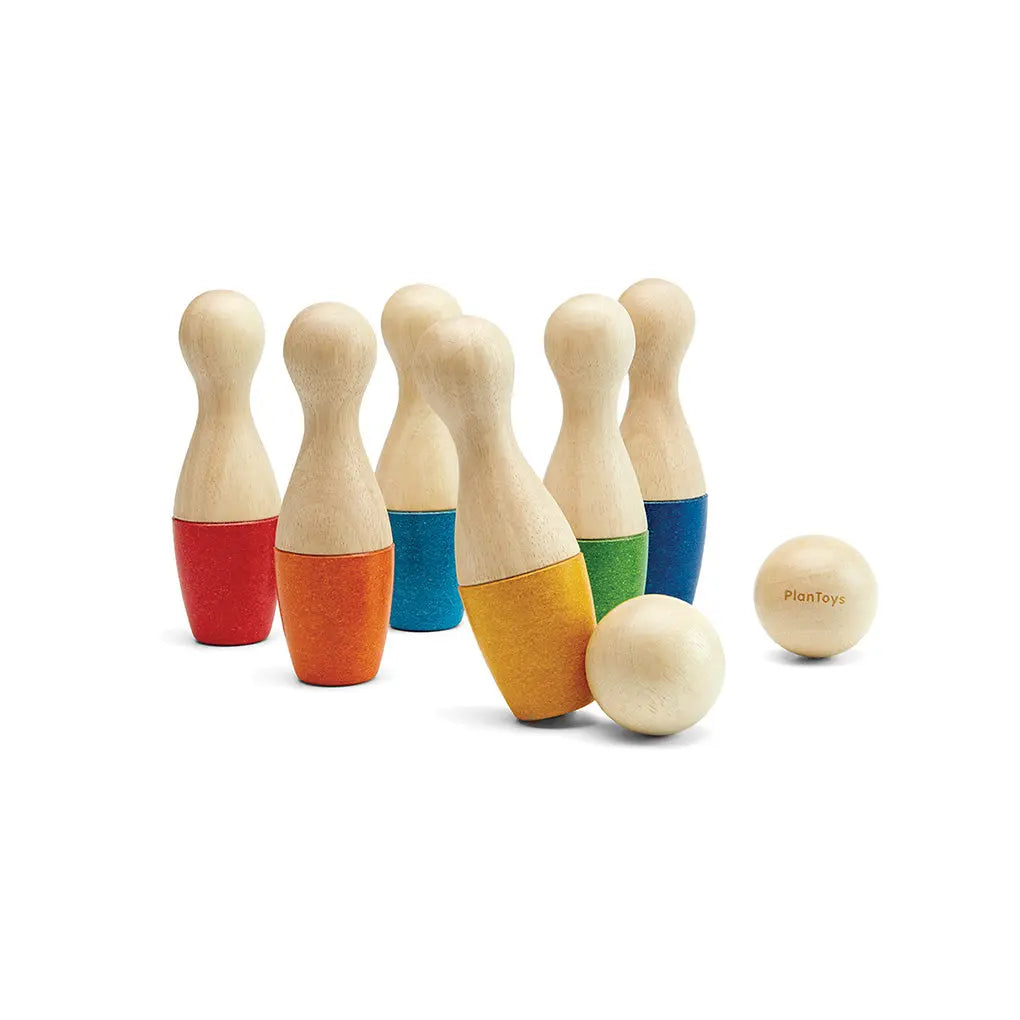 PlanToys Kinder Bowling Set aus Holz - Heldenspielzeug