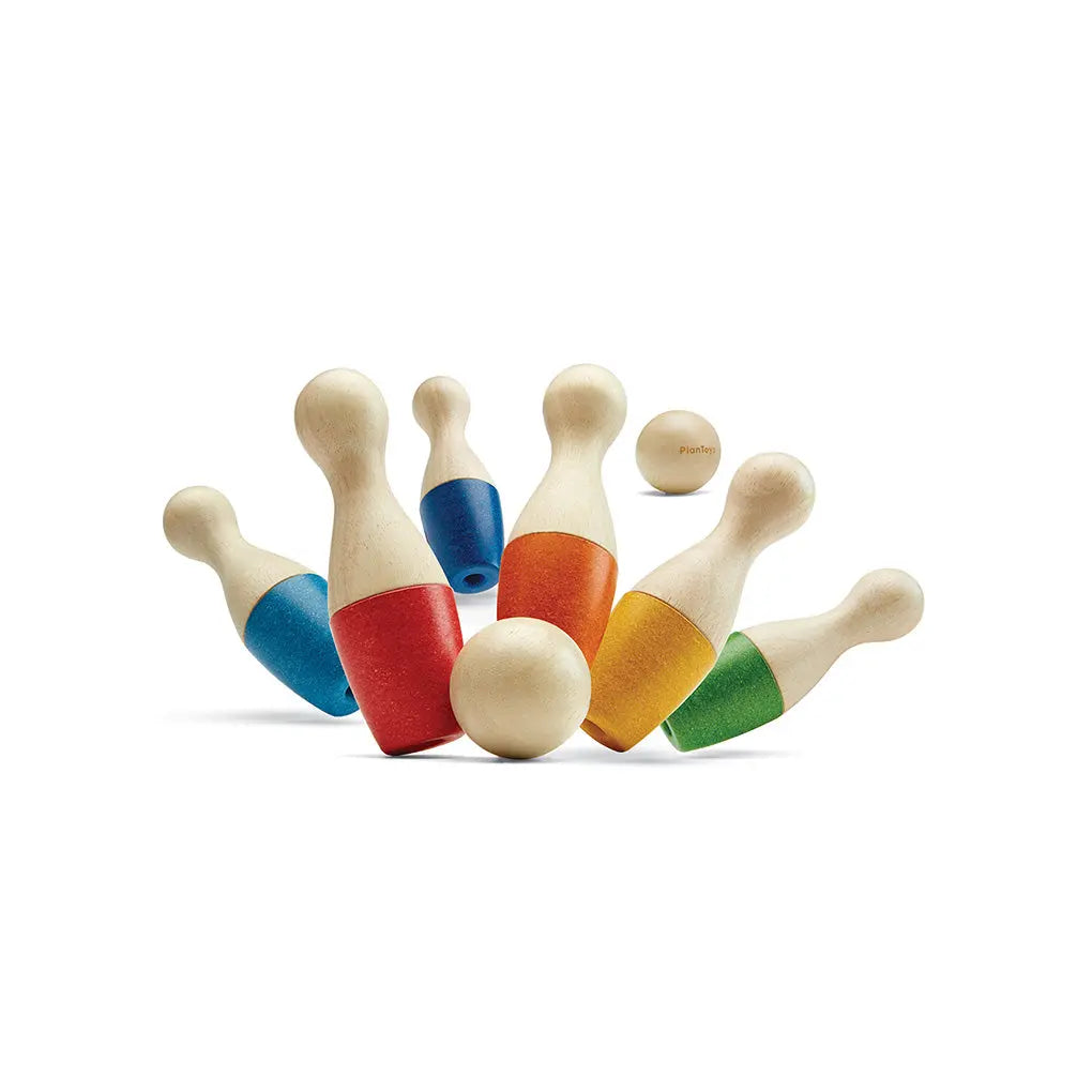 PlanToys Kinder Bowling Set aus Holz - Heldenspielzeug