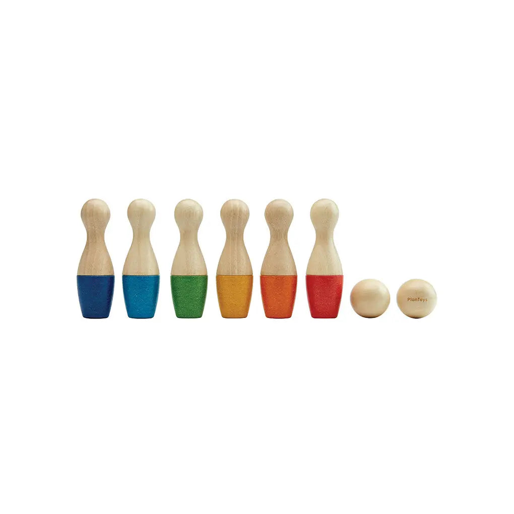 PlanToys Kinder Bowling Set aus Holz - Heldenspielzeug