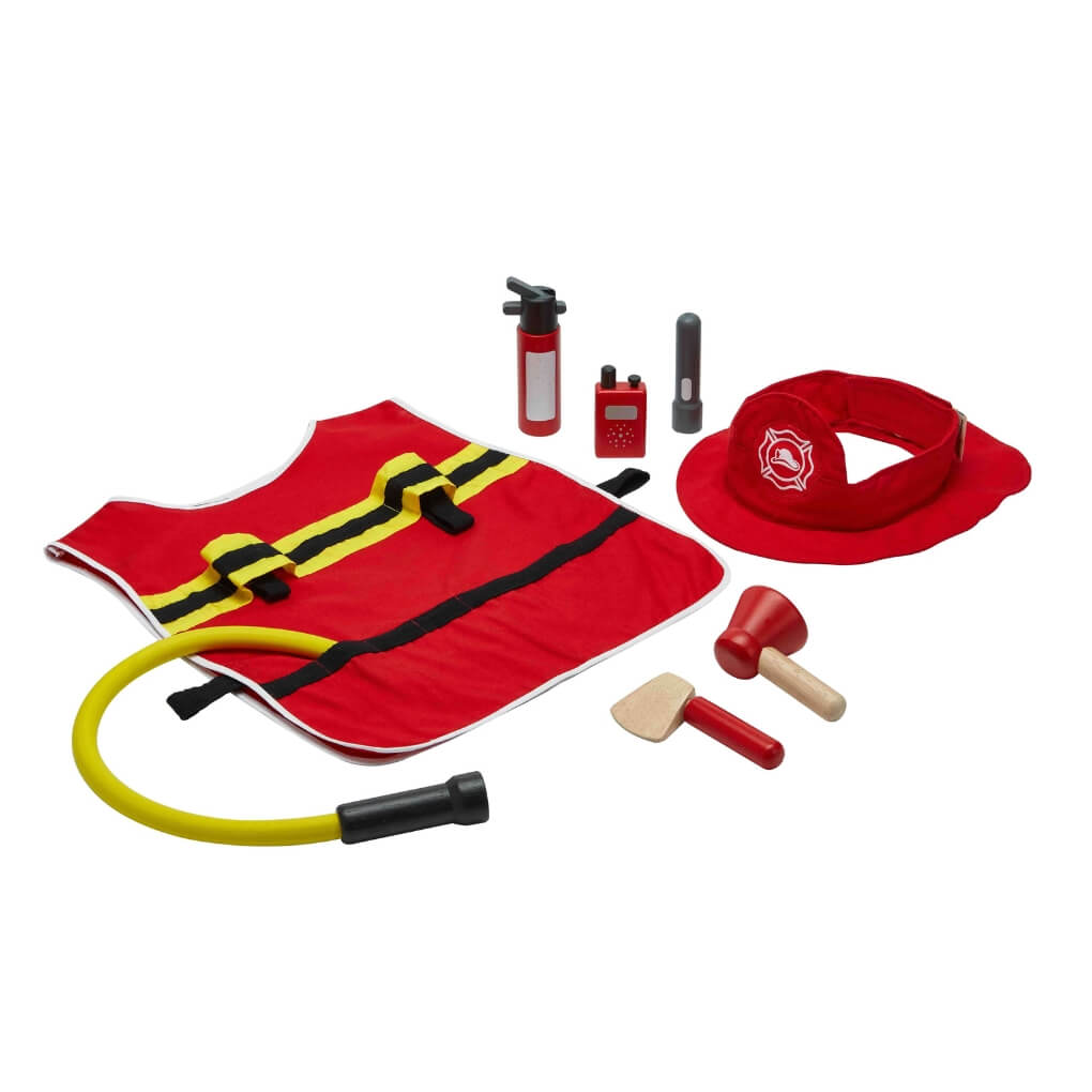 PlanToys Feuerwehrleute Spielset (8 Teile) - Heldenspielzeug