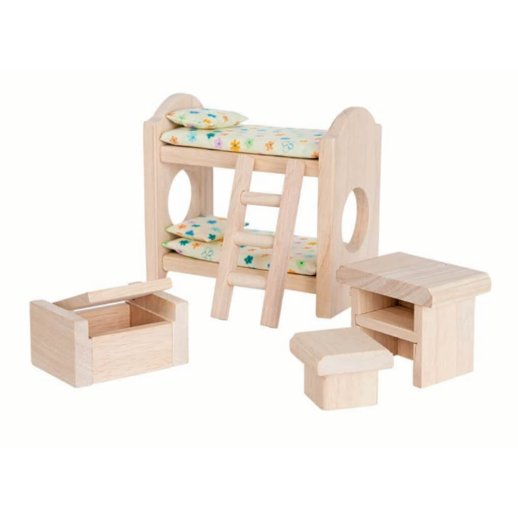 PlanToys Puppenhausmöbel Kinderzimmer Classic - Heldenspielzeug