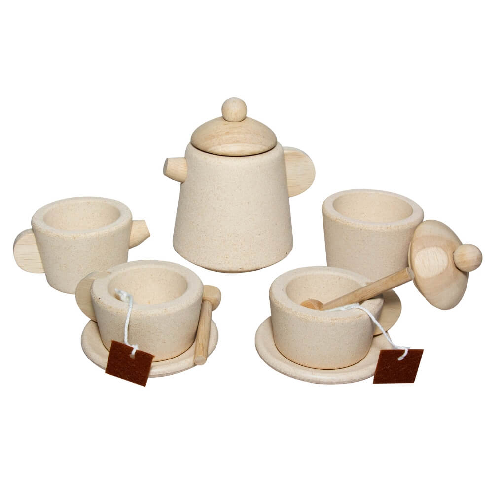 PlanToys Kinder Teeservice Set aus Holz - Heldenspielzeug