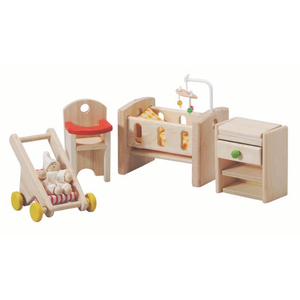 PlanToys Puppenmöbel Schlafzimmer Baby - Heldenspielzeug