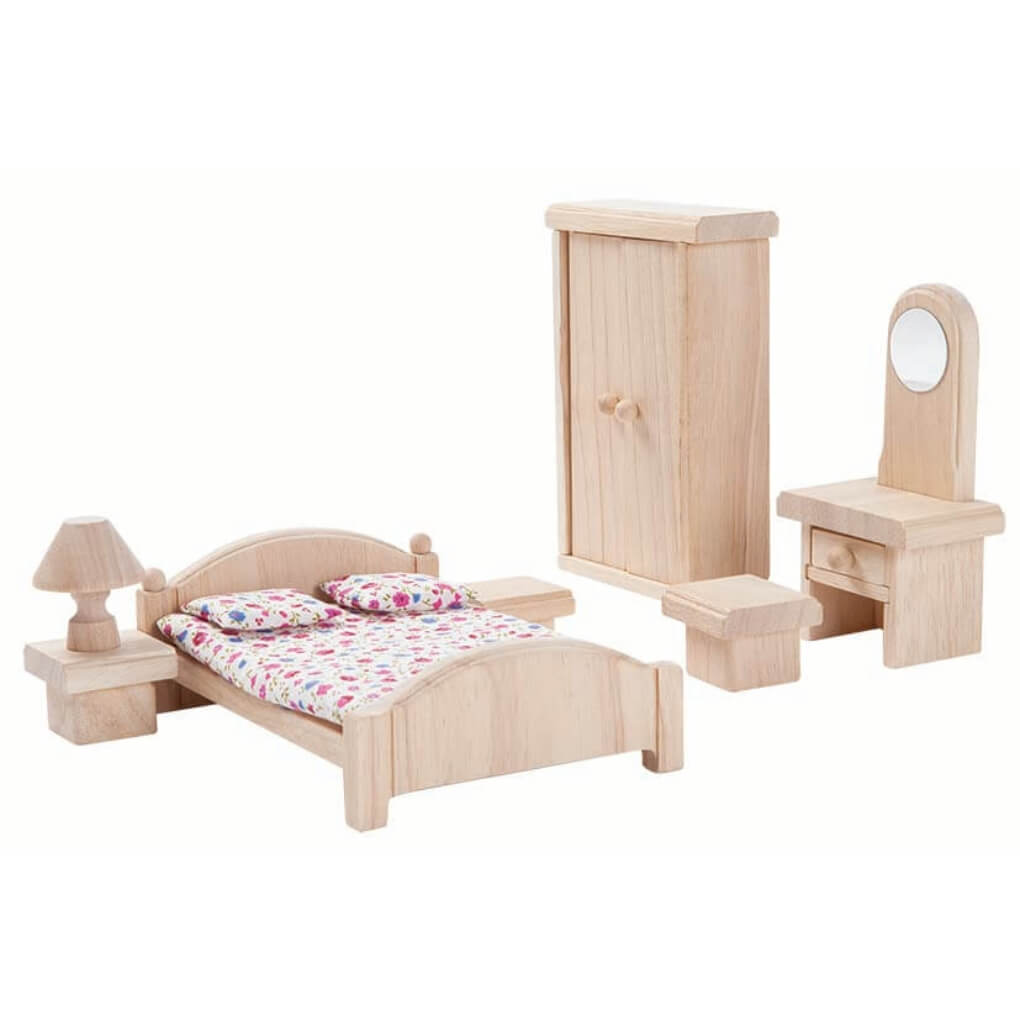 PlanToys Puppenhausmöbel Schlafzimmer Classic - Heldenspielzeug