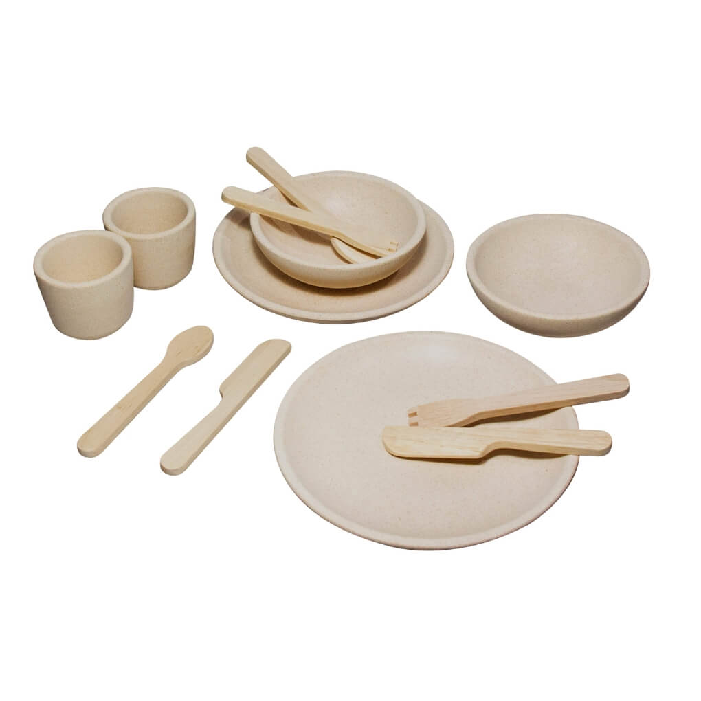 PlanToys Kindergeschirr Set aus Holz - Heldenspielzeug