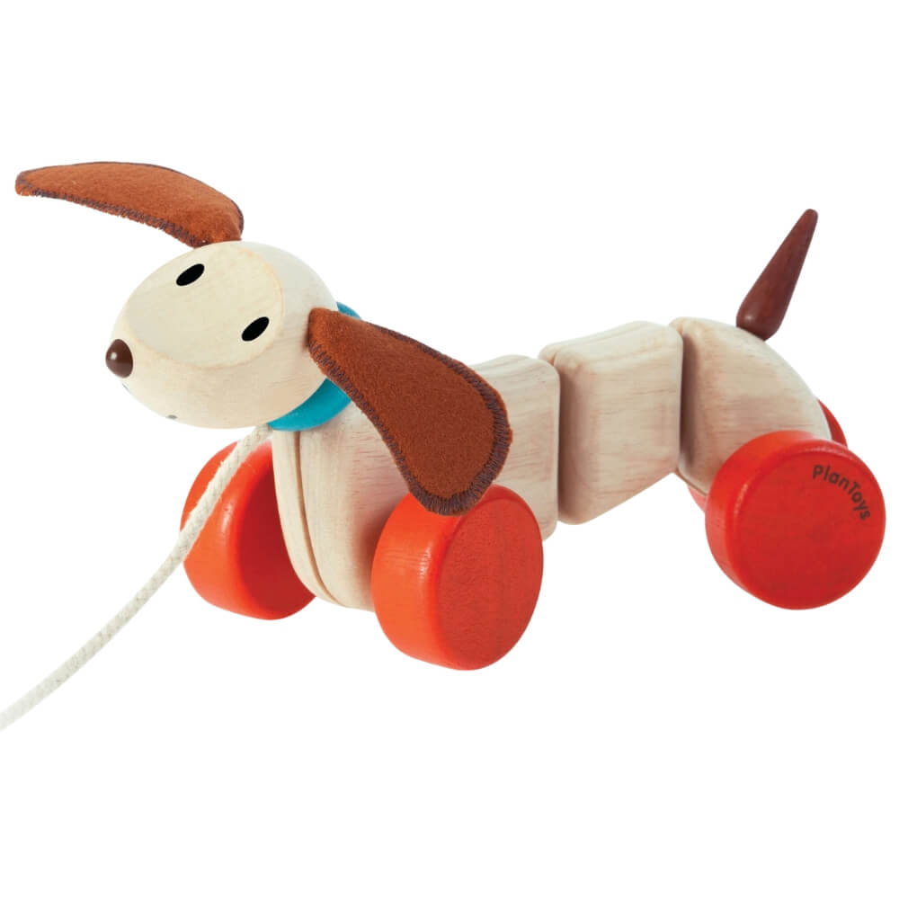 PlanToys Ziehtier Happy Puppy Hund - Heldenspielzeug