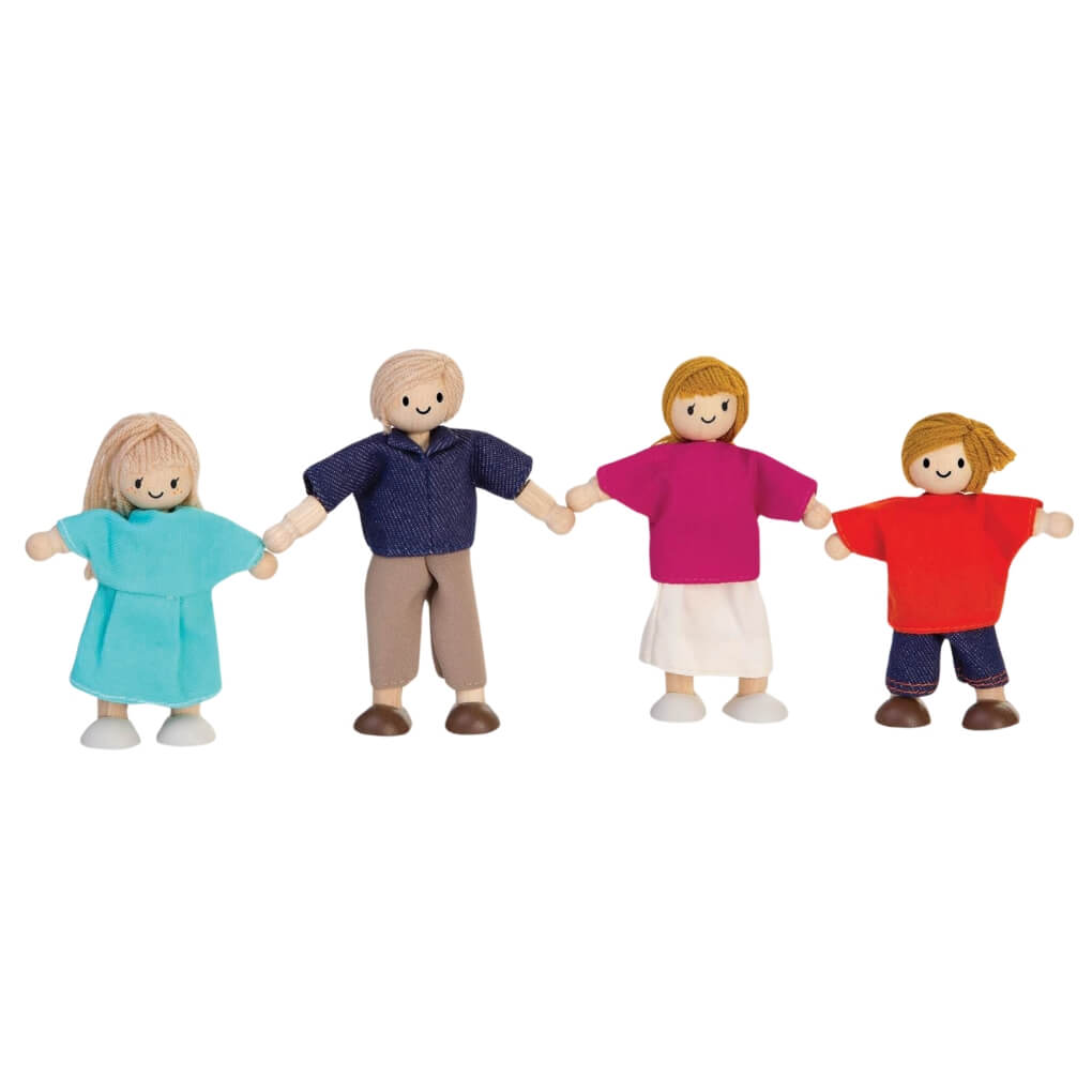 PlanToys Puppenfamilie Puppenhaus Figuren Familie Europa - Heldenspielzeug