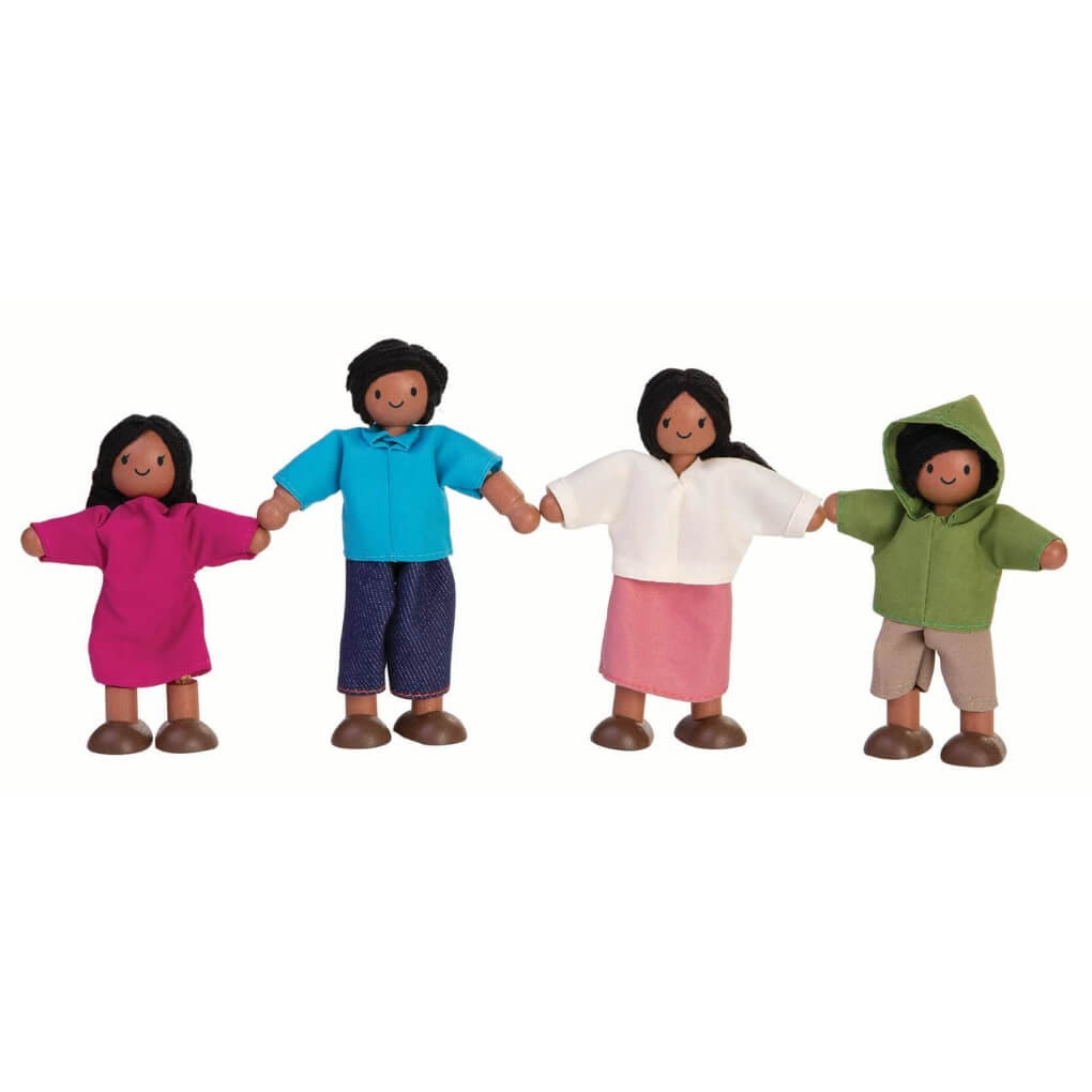 PlanToys Puppenfamilie Puppenhaus Figuren Familie Latino - Heldenspielzeug
