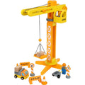 Small Foot Baukran mit Baustellenzubehör (13 Teile) - Heldenspielzeug