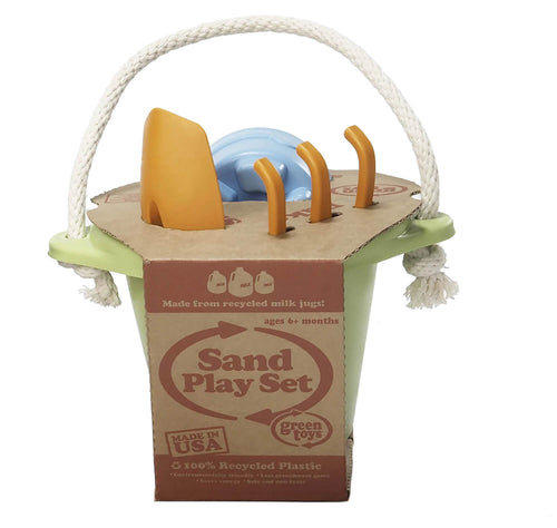 Green Toys - Sandspielzeug 4 Teile mit grünem Eimer