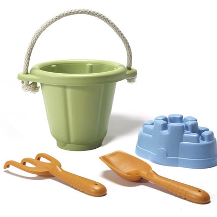 Green Toys - Sandspielzeug 4 Teile mit grünem Eimer