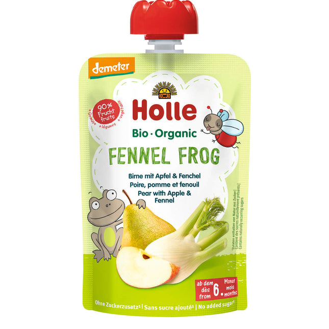 Holle Pouchy Fennel Frog Demeter Birne, Apfel, Fenchel 100g