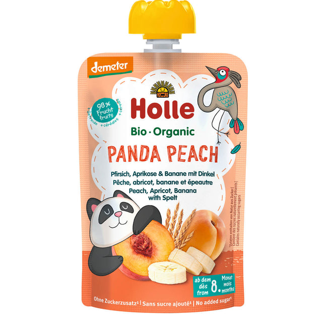 Holle Pouchy Panda Peach Demeter Pfirsich, Aprikose, Banane, Dinkel 100g