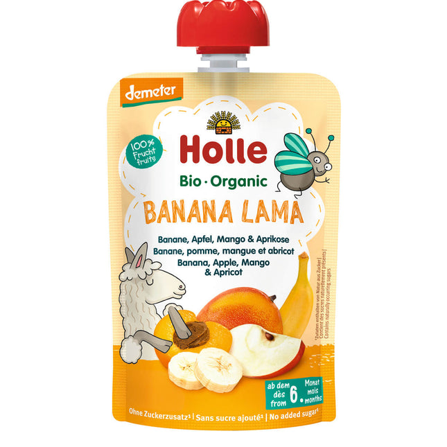 Holle Pouchy Banana Lama Demeter Banane, Apfel, Mango, Aprikose 100g