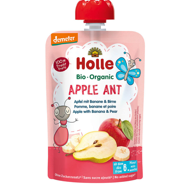 Holle Pouchy Apple Ant Demeter Apfel, Banane, Birne 100g