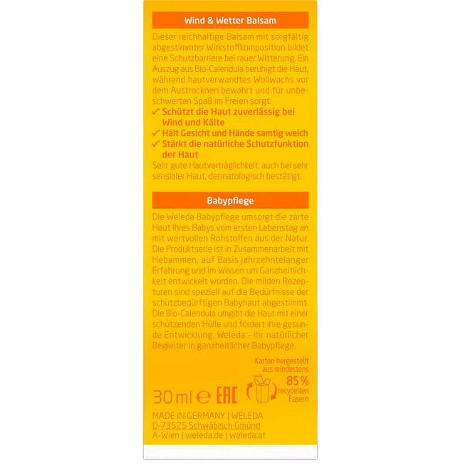 Weleda Calendula Wind- und Wetterbalsam 30ml