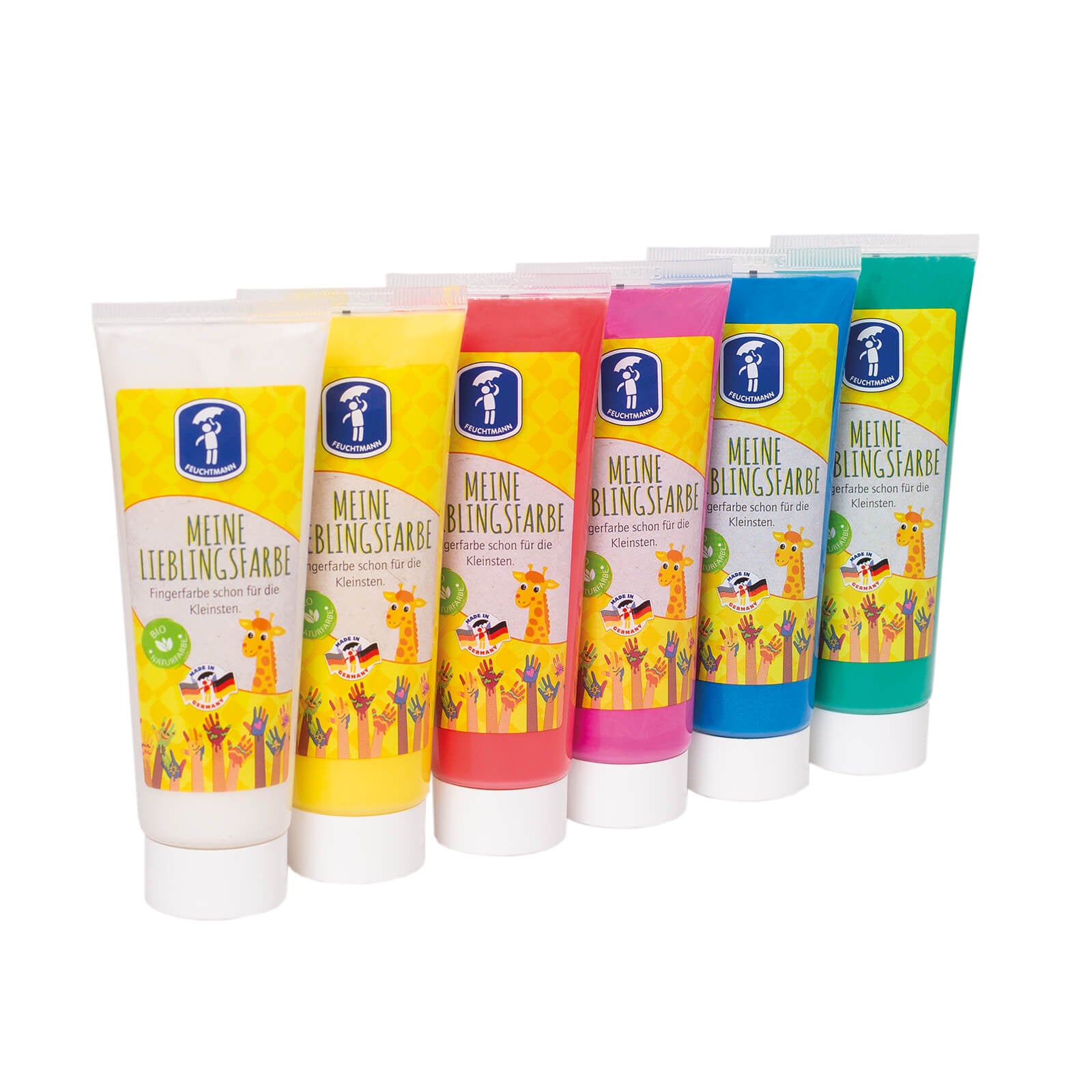Feuchtmann MEINE LIEBLINGSFARBE –BASIC Einzeltube Vegane & Hautfreundliche Fingerfarben für Kinder