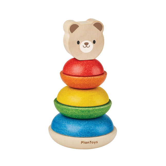 PlanToys Stapelspielzeug Stapelturm aus Holz Bär