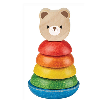 PlanToys Stapelspielzeug Stapelturm aus Holz Bär