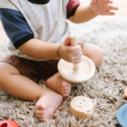 PlanToys Stapelspielzeug Stapelturm aus Holz Bär