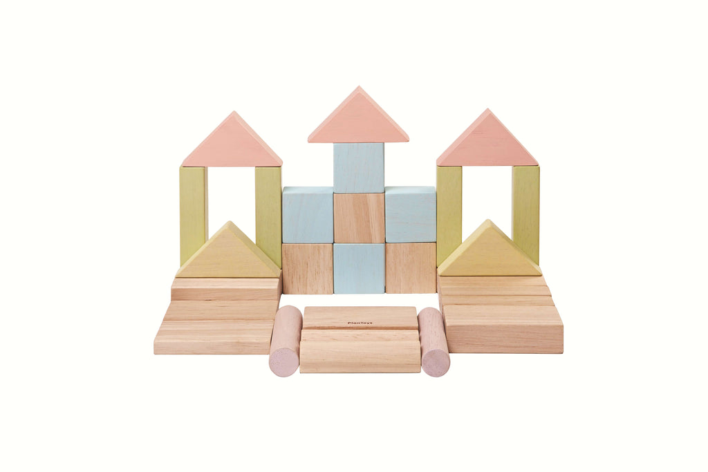 PlanToys Bauklötze Pastell (40 Teile) - Heldenspielzeug