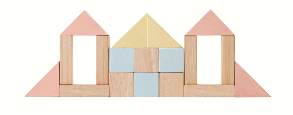 PlanToys Bauklötze Pastell (40 Teile) - Heldenspielzeug