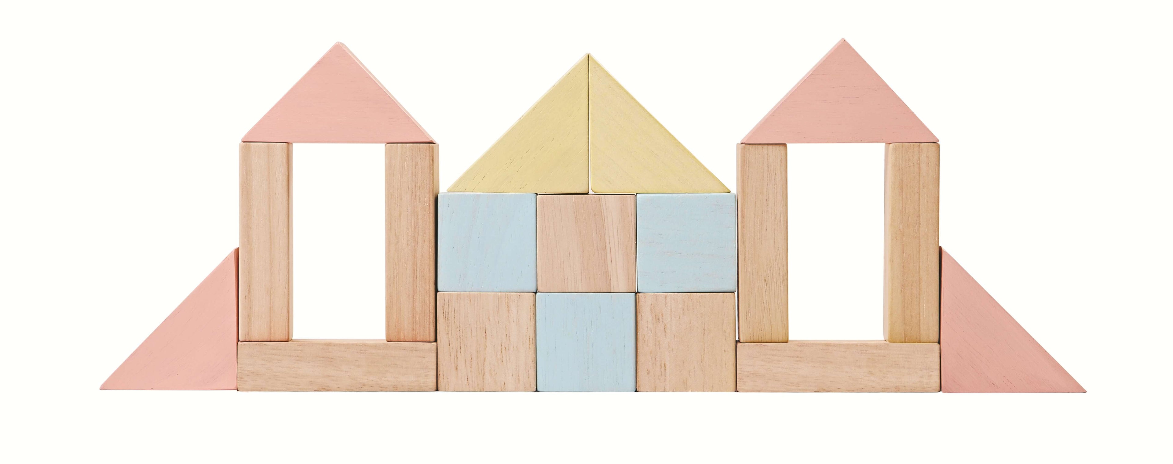 PlanToys Bauklötze Pastell (40 Teile) - Heldenspielzeug