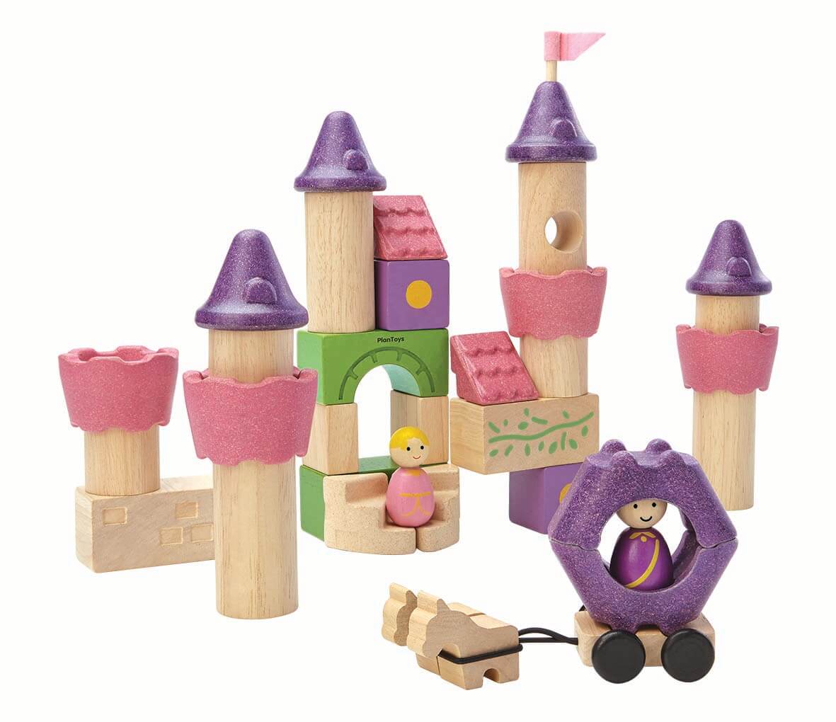 PlanToys Märchenschloss Bauklötze Bauset Holz - Heldenspielzeug