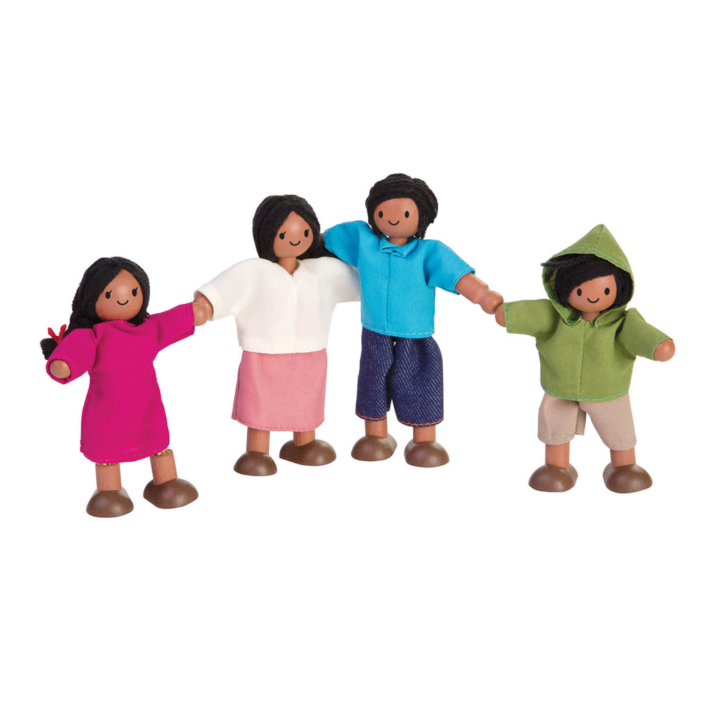 PlanToys Puppenfamilie Puppenhaus Figuren Familie Latino - Heldenspielzeug