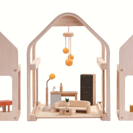 PlanToys Puppenhaus Möbliert zum Mitnehmen