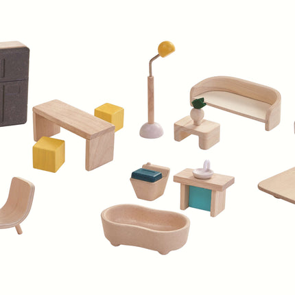 PlanToys Puppenhaus Möbliert zum Mitnehmen