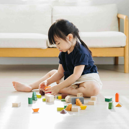 PlanToys Spielklötze Holzbausteine Dorf