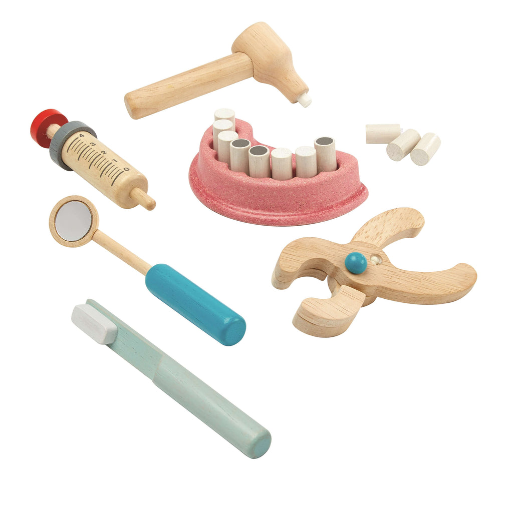 PlanToys Kinder Zahnarzt Set aus Holz (13 Teile) - Heldenspielzeug