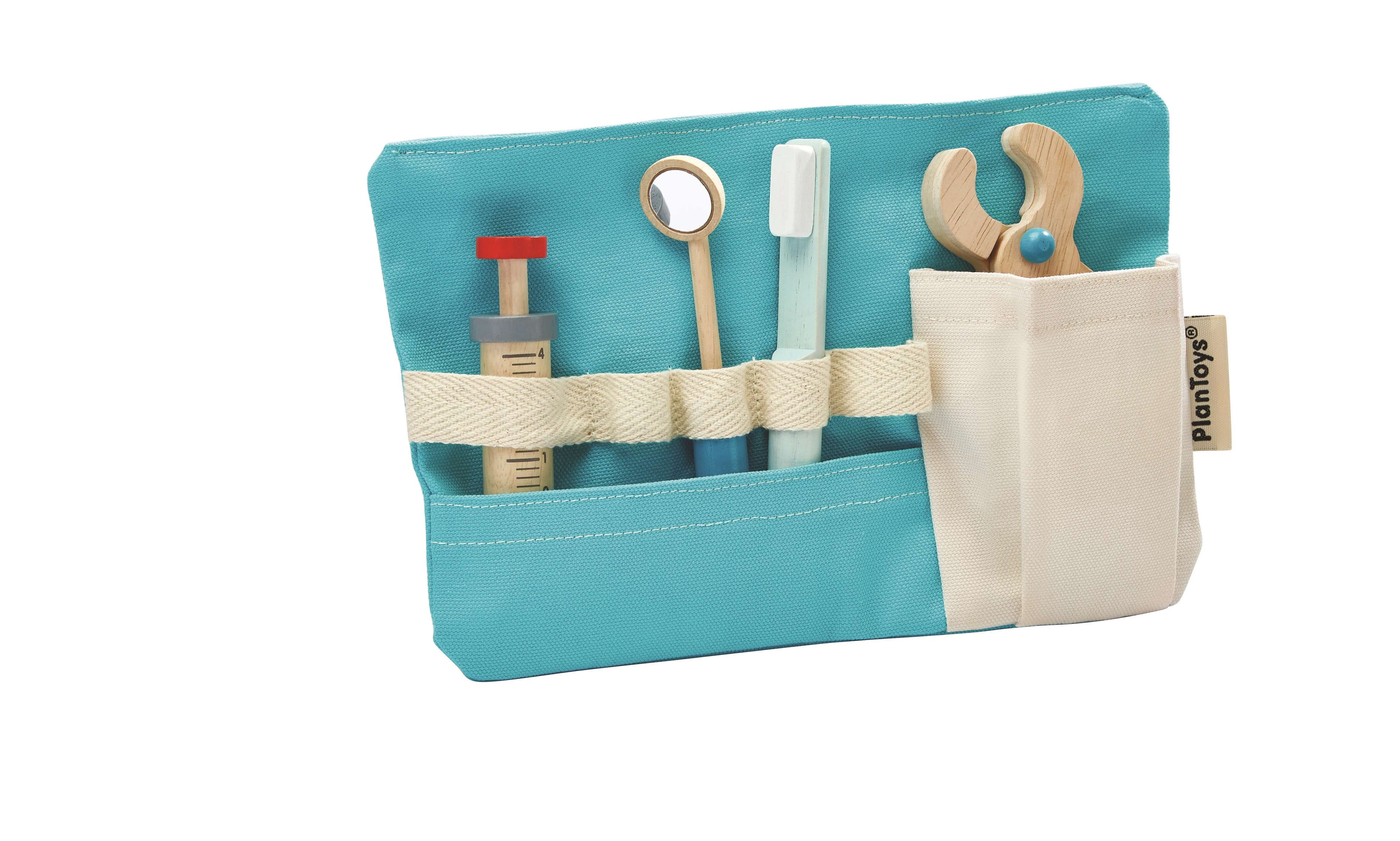 PlanToys Kinder Zahnarzt Set aus Holz (13 Teile) - Heldenspielzeug