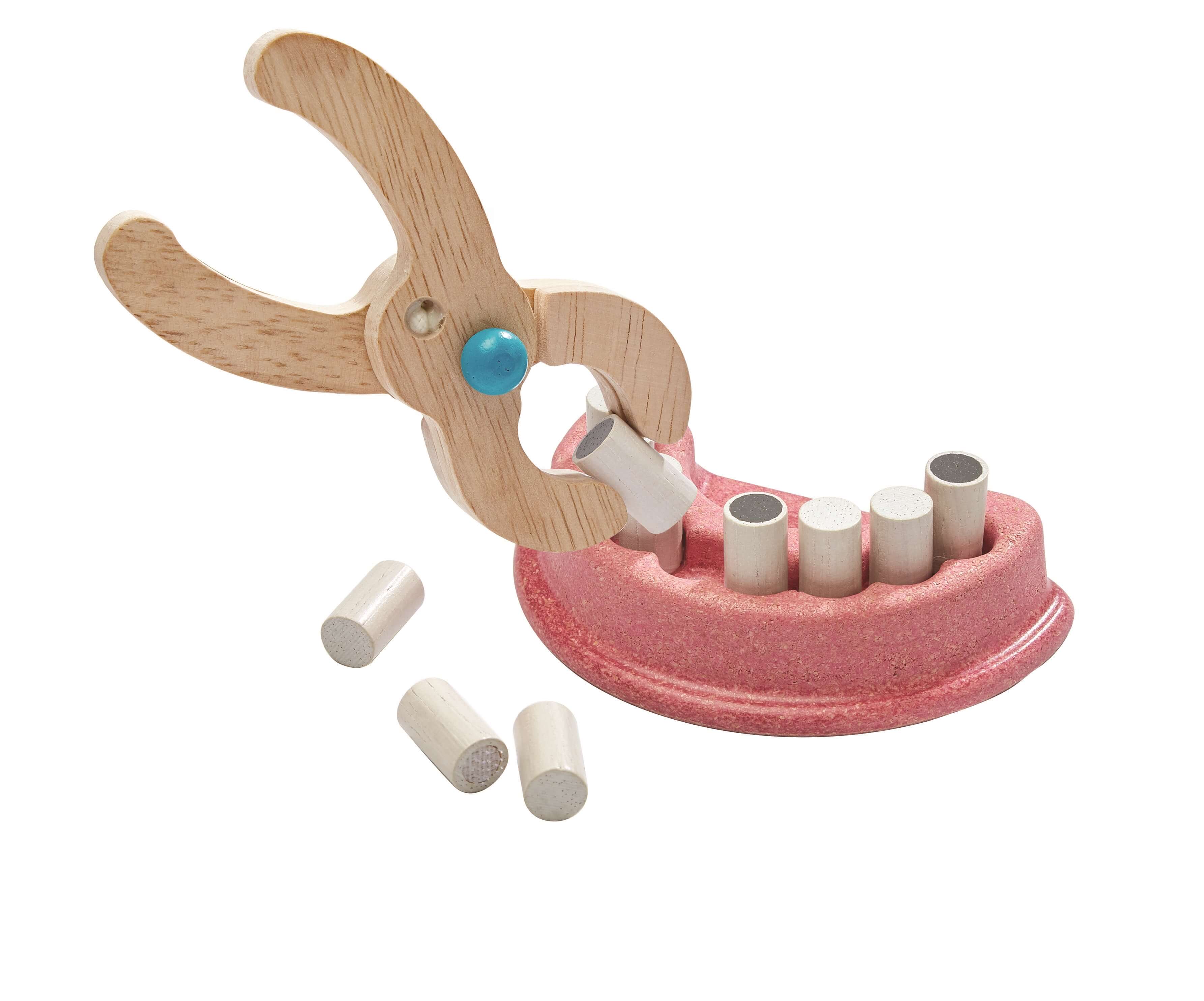 PlanToys Kinder Zahnarzt Set aus Holz (13 Teile) - Heldenspielzeug