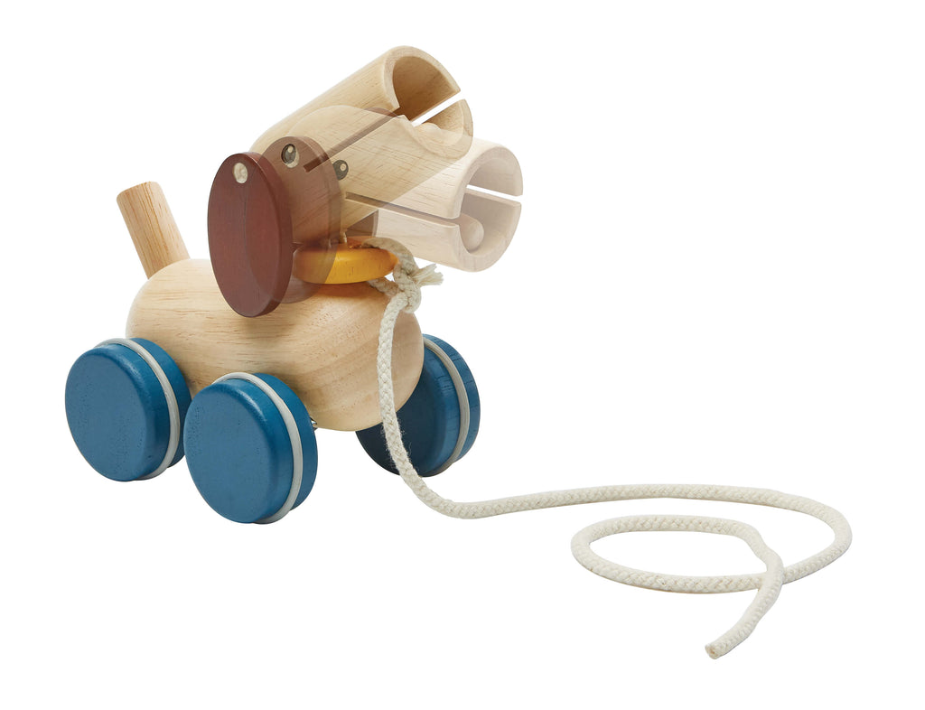 PlanToys Schiebe & Nachziehtier Hund - Heldenspielzeug