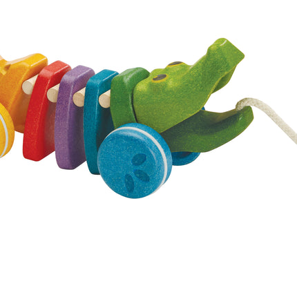 PlanToys Nachziehtier Krokodil Bunt