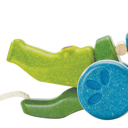 PlanToys Nachziehtier Krokodil Bunt
